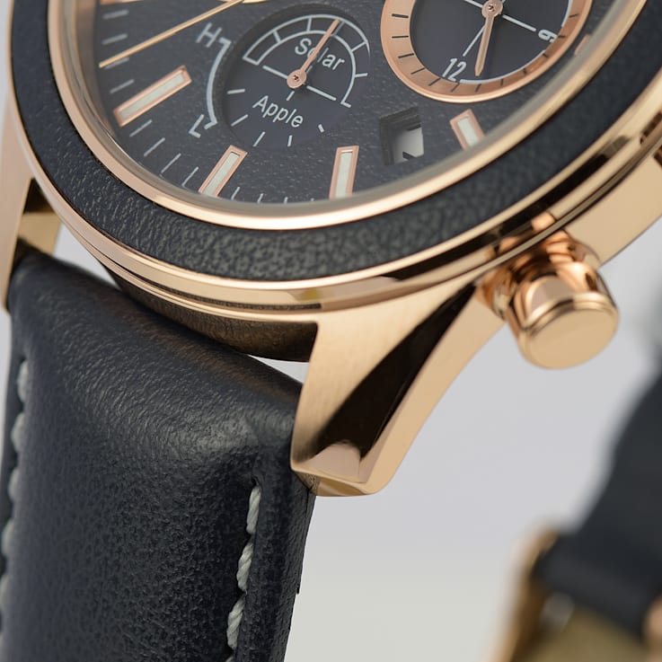 JACQUES LEMANS Eco Power Men's Watch w/Vegan Leather Band and Stainless
Strap Chronograph 1-2115