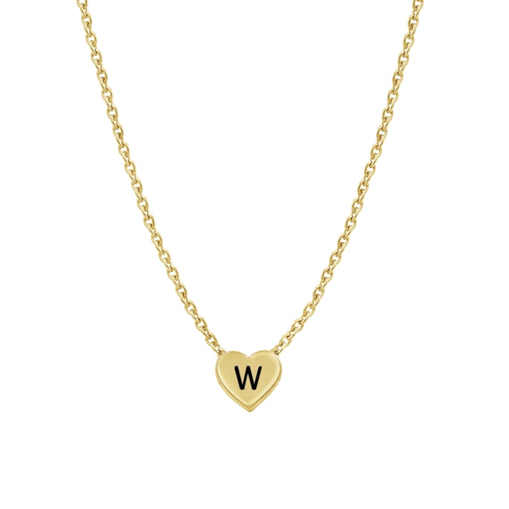 J'ADMIRE 14K Yellow Gold Over Sterling Silver Simple Initial Pendant Necklace