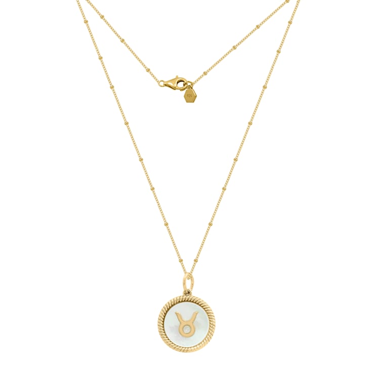 14K Gold Zodiac Sign Taurus Coin Necklace