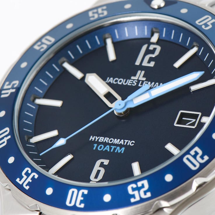 JACQUES LEMANS Hybromatic Men's Watch with Solid Stainless Steel Strap 1-2109