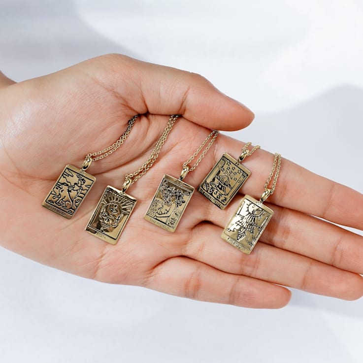 J'ADMIRE Platinum 950 Over Sterling Silver Tarot Card The World Pendant Necklace