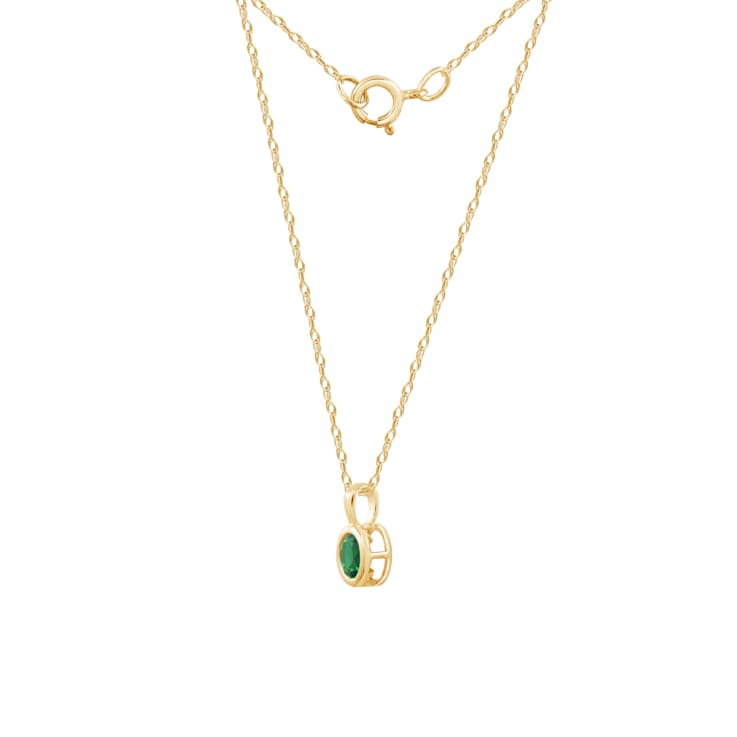 LUXGEM 10K Solid Gold Solitaire May Birthstone Necklace for Women, 0.25
Carat Gemstone Simulant CZ