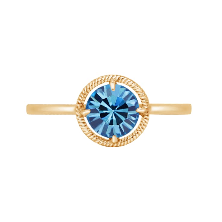 J'ADMIRE 10K Gold Crystal Tanzanite Simulant Solitaire Ring