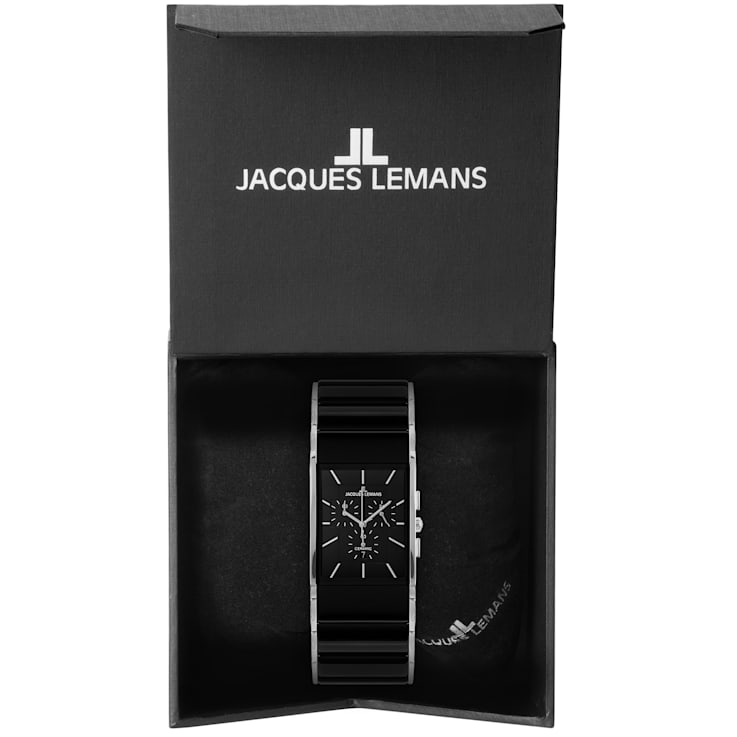 JACQUES LEMANS Dublin Men\'s Watch with High-Tech Ceramic Strap, Stainless  Steel, Chronograph, 1-1941 - 1Q41YA