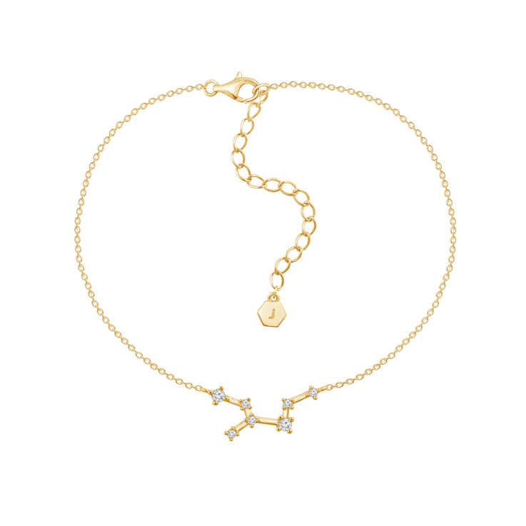 J'ADMIRE 14K Gold Over Sterling Silver Zodiac Anklet for Women