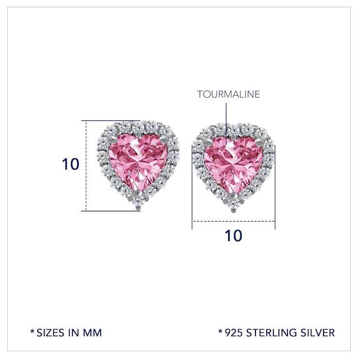 J'ADMIRE Heart Shaped Birthstone Stud Earrings