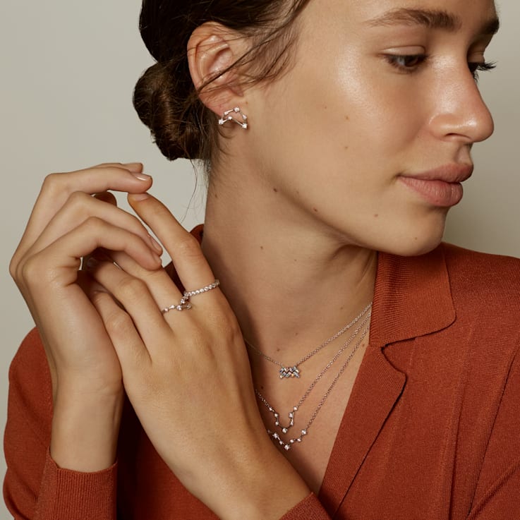 J'ADMIRE Scorpio Zodiac Constellation Platinum 950 Over Sterling Silver
Pendant Necklace