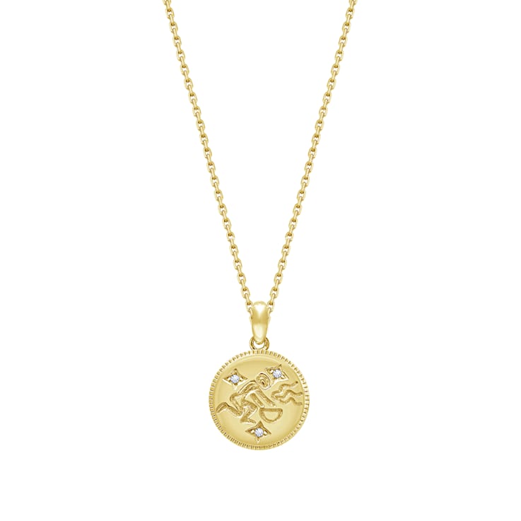 J'ADMIRE 14K Yellow Gold Over Sterling Silver Aquarius Zodiac Stars
Pendant Necklace