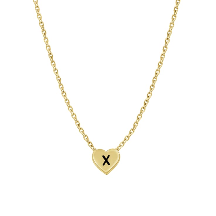 J'ADMIRE 14K Yellow Gold Over Sterling Silver Simple Initial Pendant Necklace