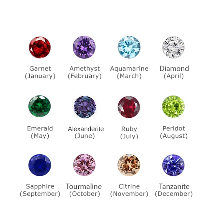 J'ADMIRE Heart Shaped Birthstone Stud Earrings