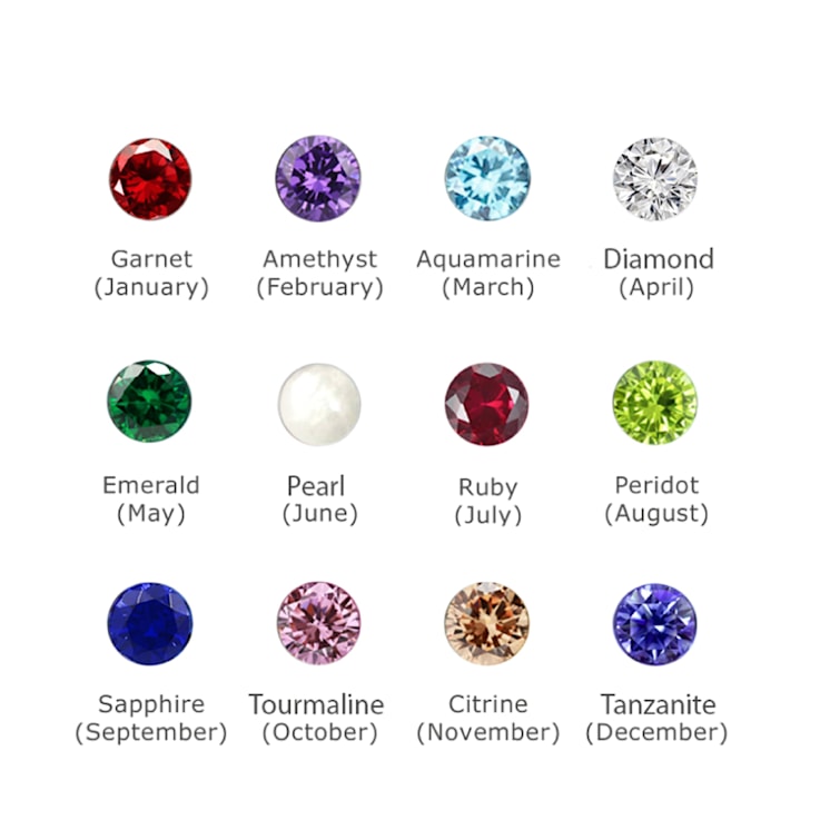 J'ADMIRE 10K Gold Birthstone Solitaire Stud Earrings