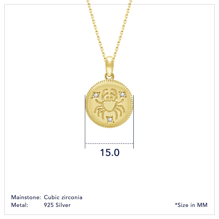 J'ADMIRE 14K Yellow Gold Over Sterling Silver Cancer Zodiac Stars
Pendant Necklace