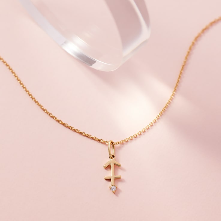 J'ADMIRE 14K Yellow Gold Over Sterling Silver Aries Zodiac Pendant Necklace