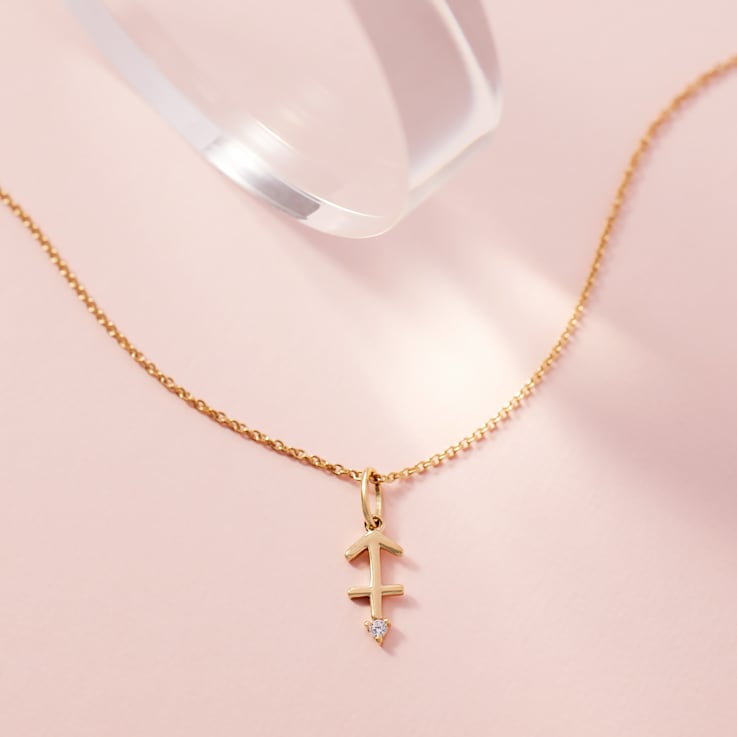 J'ADMIRE 14K Yellow Gold Over Sterling Silver Capricorn Zodiac Pendant Necklace