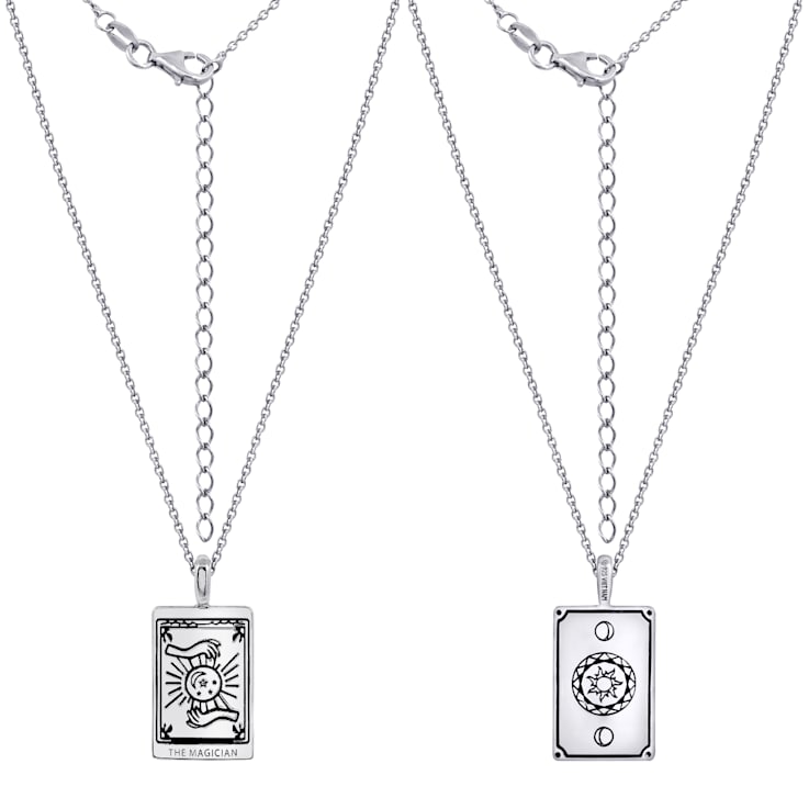 J'ADMIRE Platinum 950 Over Sterling Silver Tarot Card The Magician
Pendant Necklace