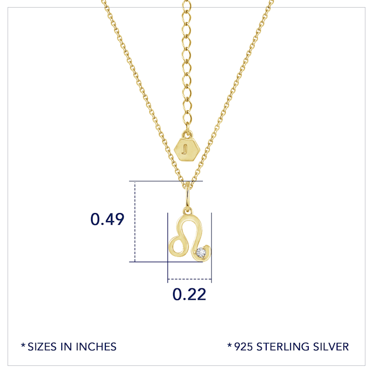 J'ADMIRE 14K Yellow Gold Over Sterling Silver Leo Zodiac Pendant Necklace