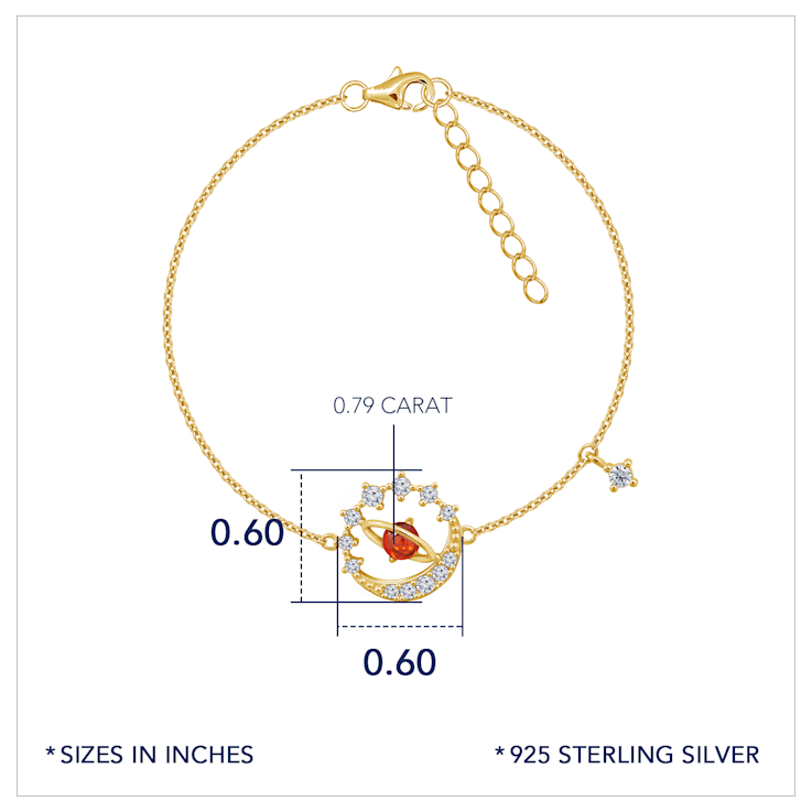 J'ADMIRE 14K Yellow Gold Over Sterling Silver Sun Bracelet