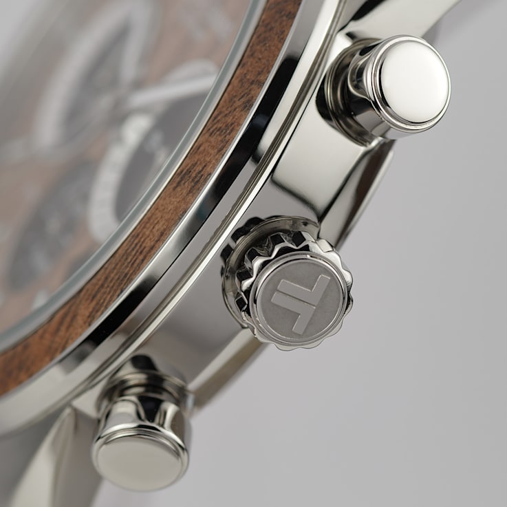 JACQUES LEMANS Eco Power Men's Watch w/Vegan Leather Band and Stainless
Strap, Chronograph 1-2115