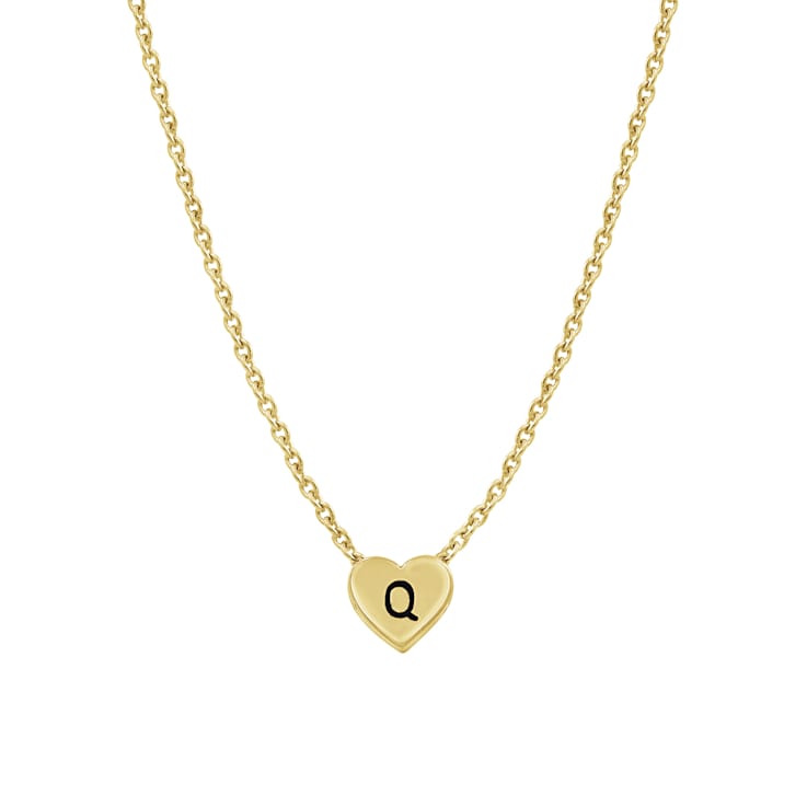 J'ADMIRE 14K Yellow Gold Over Sterling Silver Simple Initial Pendant Necklace