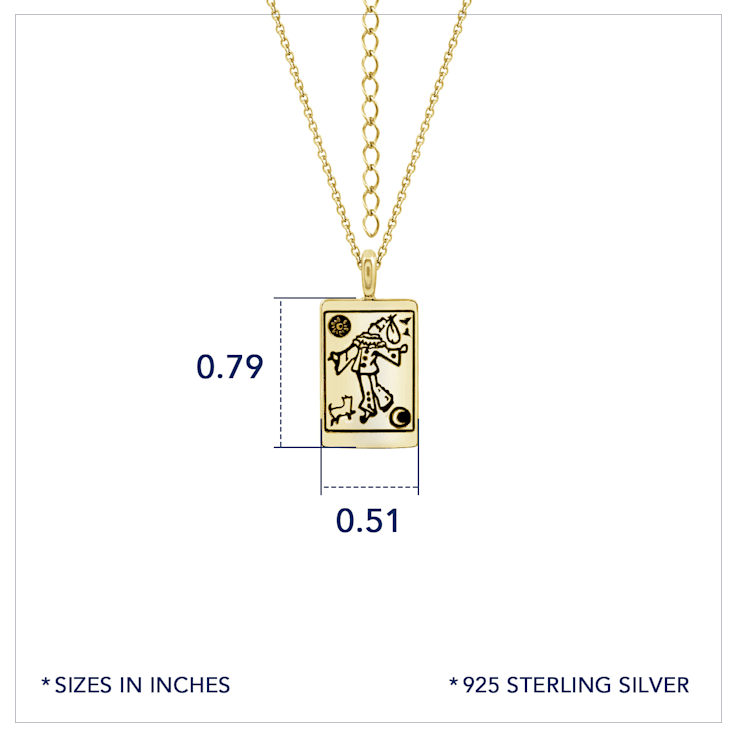 J'ADMIRE 14K Yellow Gold Over Sterling Silver Tarot Card The Fool
Pendant Necklace
