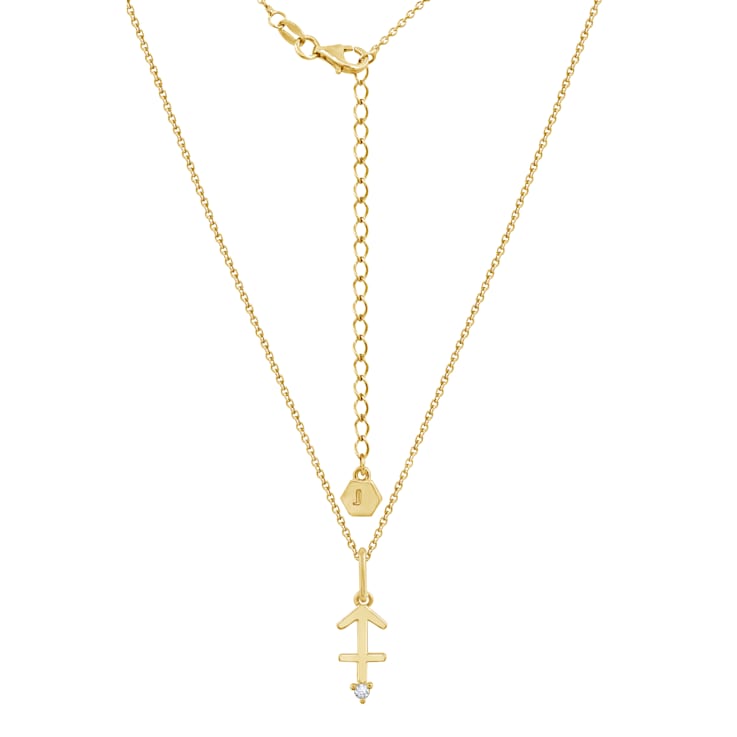 J'ADMIRE 14K Yellow Gold Over Sterling Silver Sagittarius Zodiac Pendant Necklace