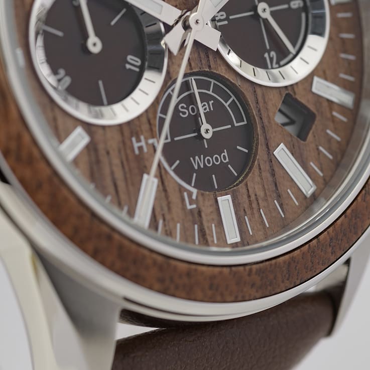 JACQUES LEMANS Eco Power Men's Watch w/Vegan Leather Band and Stainless
Strap, Chronograph 1-2115