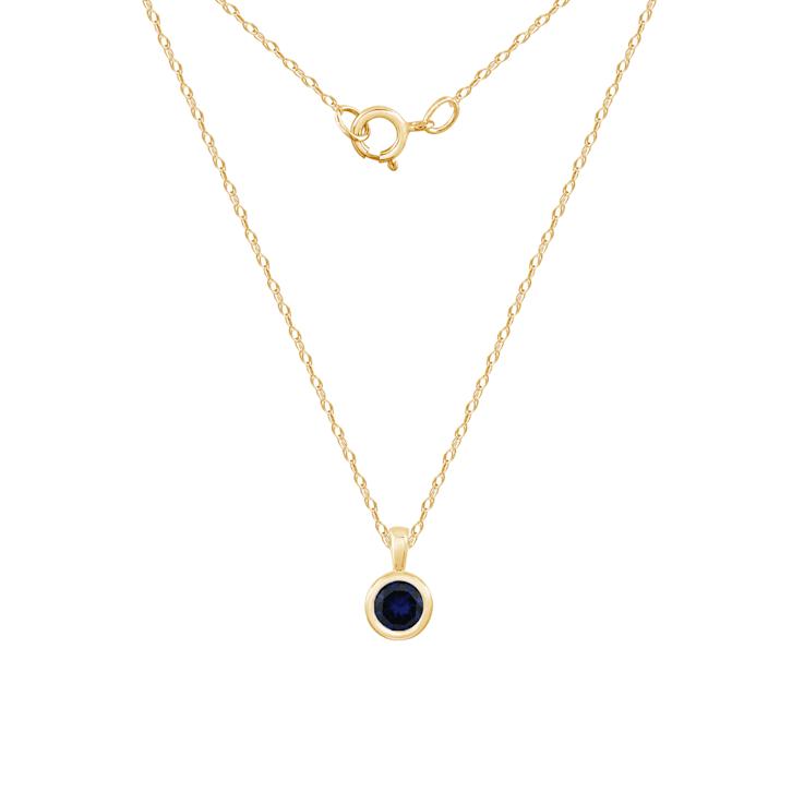 Deco Blue Sapphire September Birthstone Necklace – EDGE of EMBER