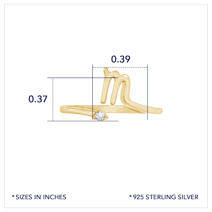 J'ADMIRE 14K Yellow Gold Over Sterling Silver Scorprio Horoscope Ring