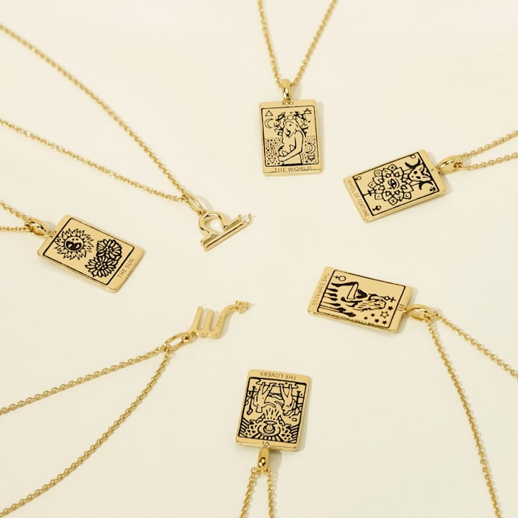 J'ADMIRE 14K Yellow Gold Over Sterling Silver Tarot Card The Fool
Pendant Necklace