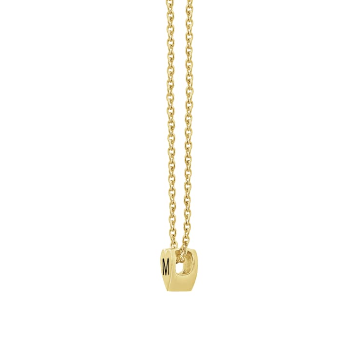 J'ADMIRE 14K Yellow Gold Over Sterling Silver Simple Initial Pendant Necklace
