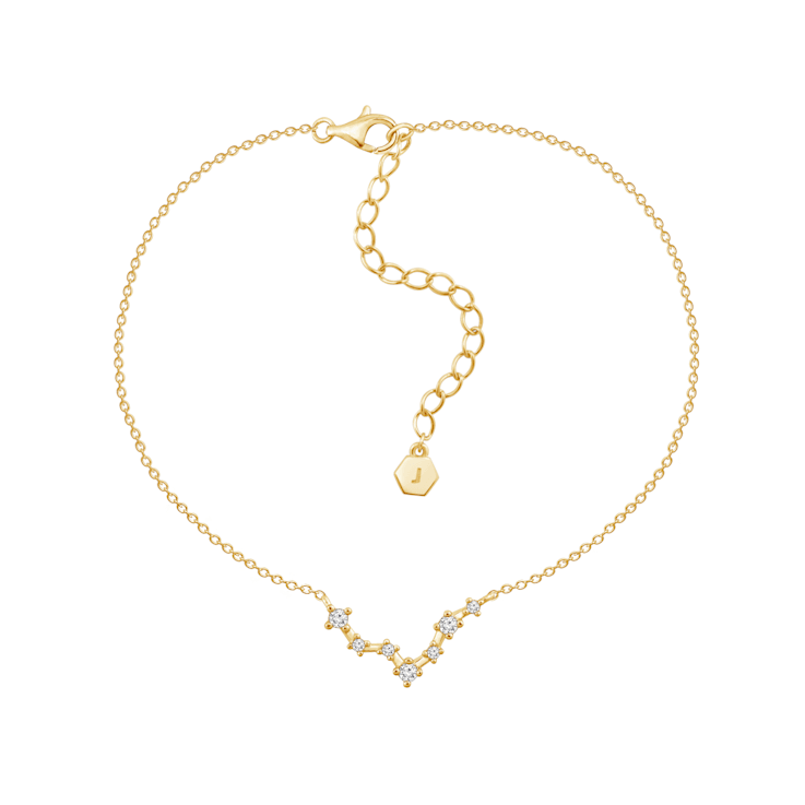 J'ADMIRE 14K Gold Over Sterling Silver Zodiac Anklet for Women