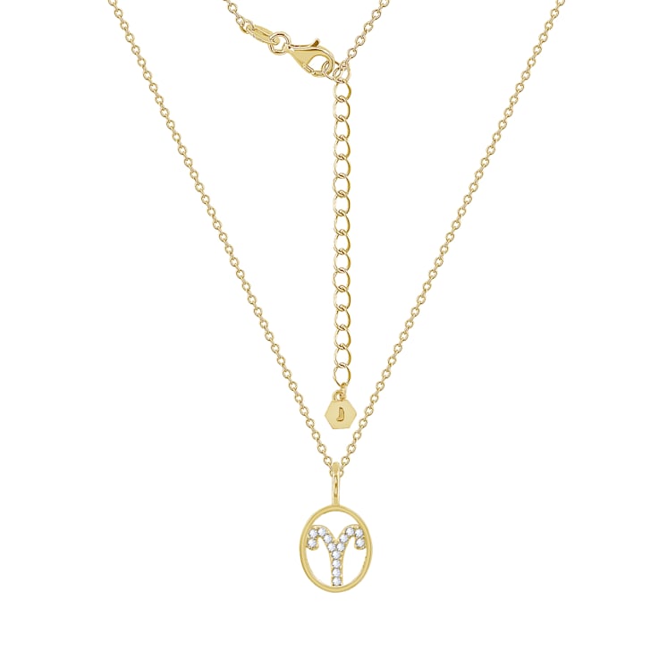 J'ADMIRE Sterling Silver Oval Zodiac Pendant Necklace