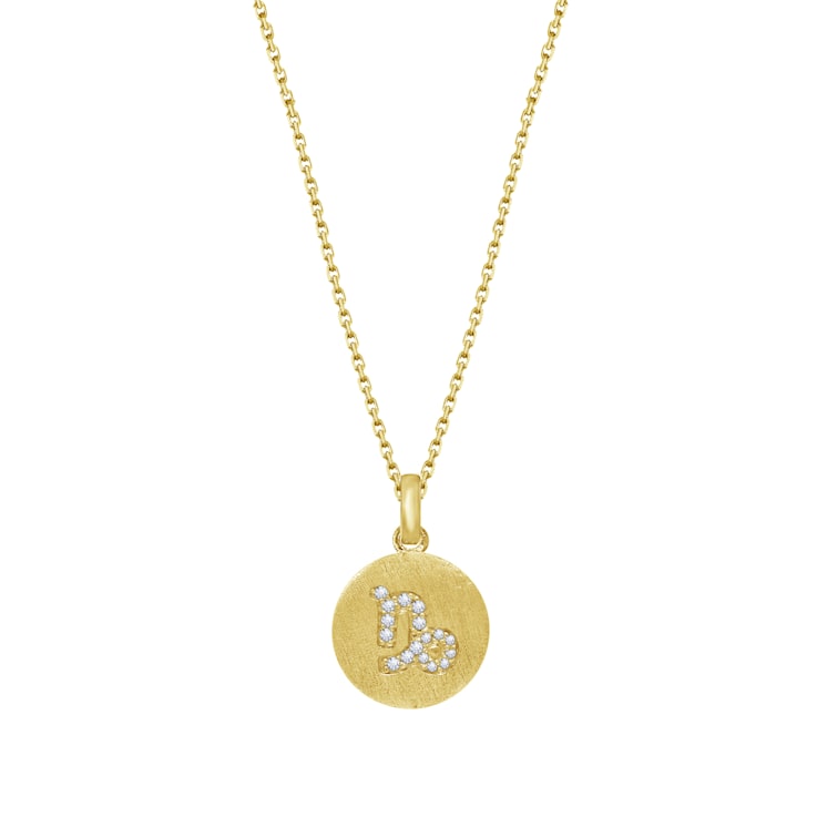 J'ADMIRE 14K Yellow Gold Over Sterling Silver Vintage Capricorn Zodiac
Sign Pendant Necklace