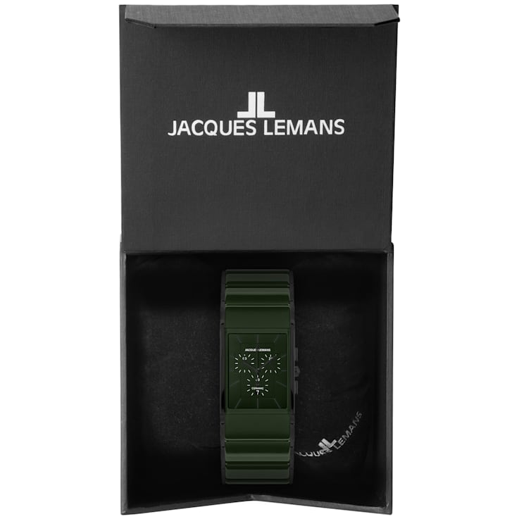 JACQUES LEMANS Dublin Men's Watch w/ High-Tech Ceramic Strap Stainless
Black Chronograph 1-1941