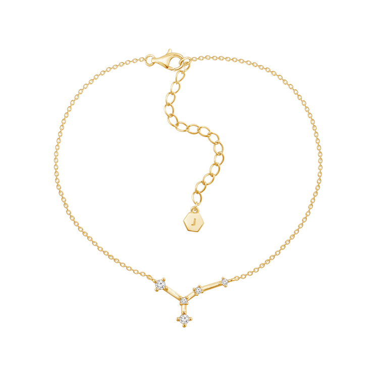 J'ADMIRE 14K Gold Over Sterling Silver Zodiac Anklet for Women
