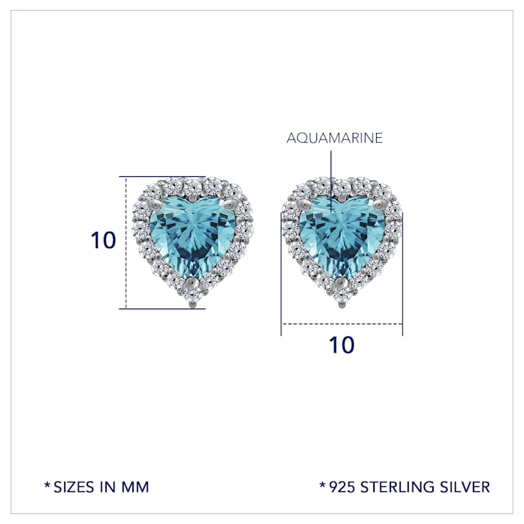 J'ADMIRE Heart Shaped Birthstone Stud Earrings