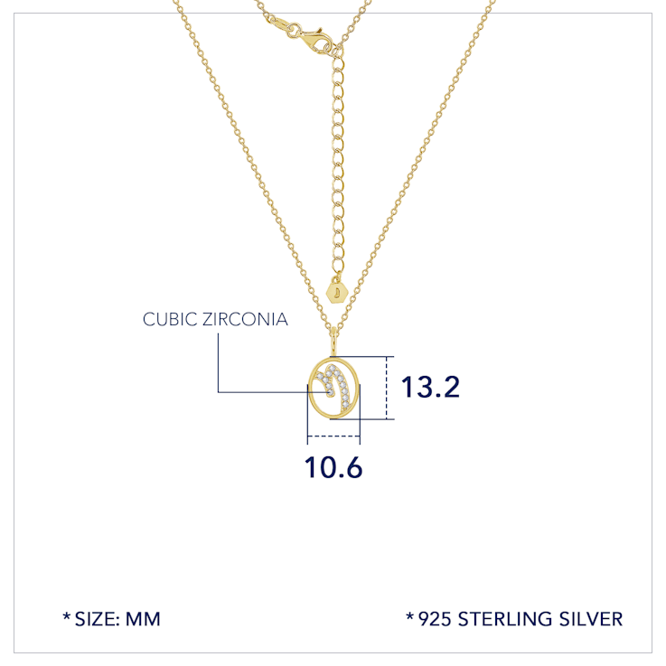 J'ADMIRE Sterling Silver Oval Zodiac Pendant Necklace