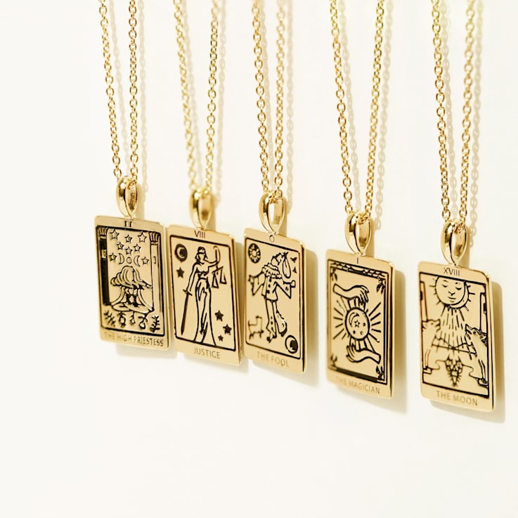 J'ADMIRE 14K Yellow Gold Over Sterling Silver Tarot Card The Fool
Pendant Necklace