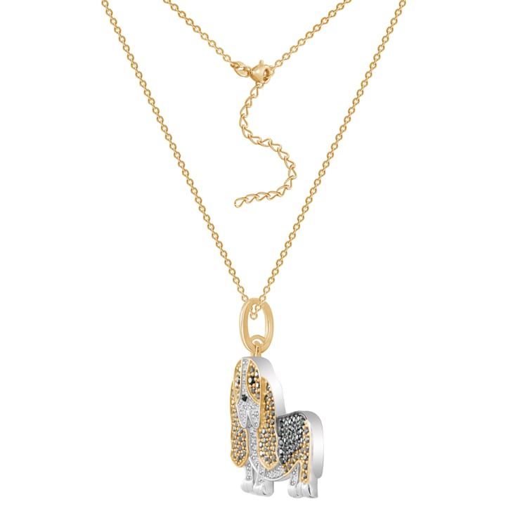 J'ADMIRE 14K Yellow Gold Plated Sterling Silver Basset Hound Puppy
Pendant Necklace