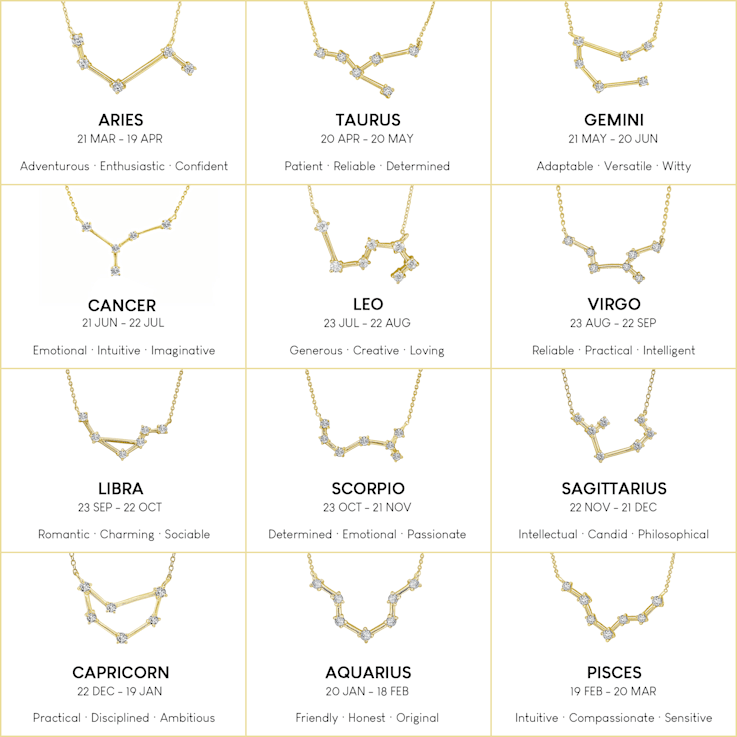 J'ADMIRE Taurus Zodiac Constellation 14K Yellow Gold Over Sterling
Silver Pendant Necklace
