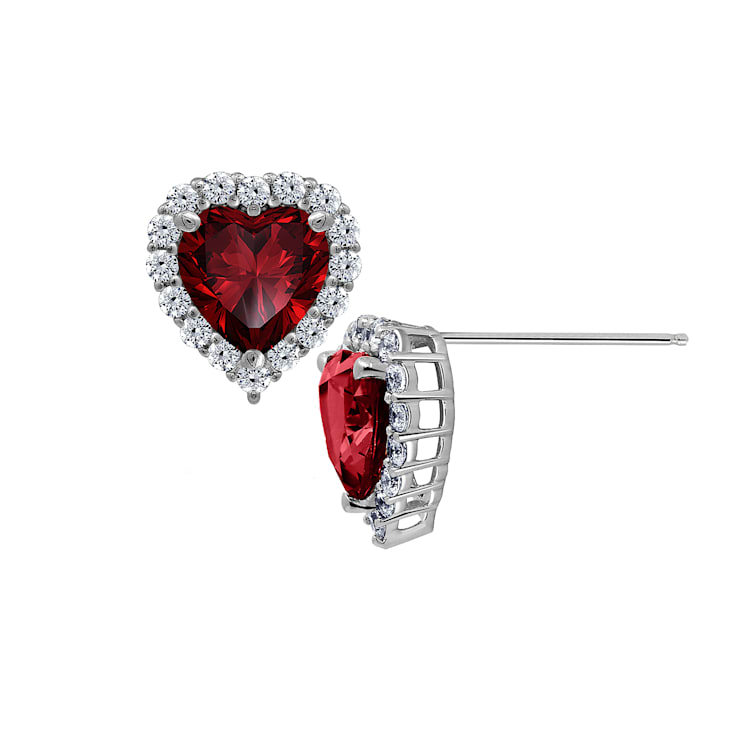 J'ADMIRE Heart Shaped Birthstone Stud Earrings