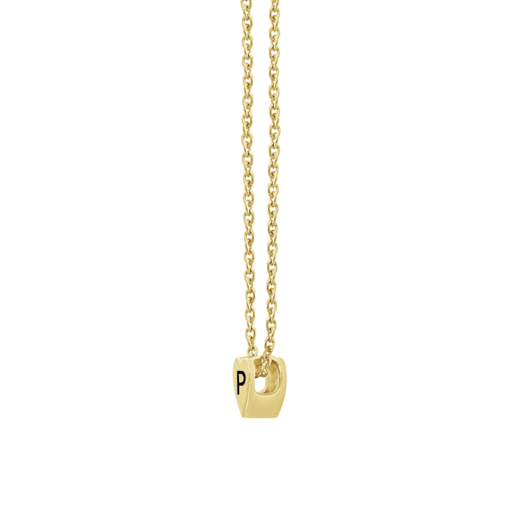 J'ADMIRE 14K Yellow Gold Over Sterling Silver Simple Initial Pendant Necklace