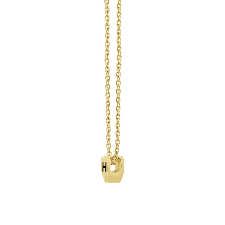 J'ADMIRE 14K Yellow Gold Over Sterling Silver Simple Initial Pendant Necklace