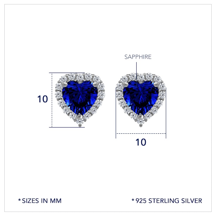 J'ADMIRE Heart Shaped Birthstone Stud Earrings