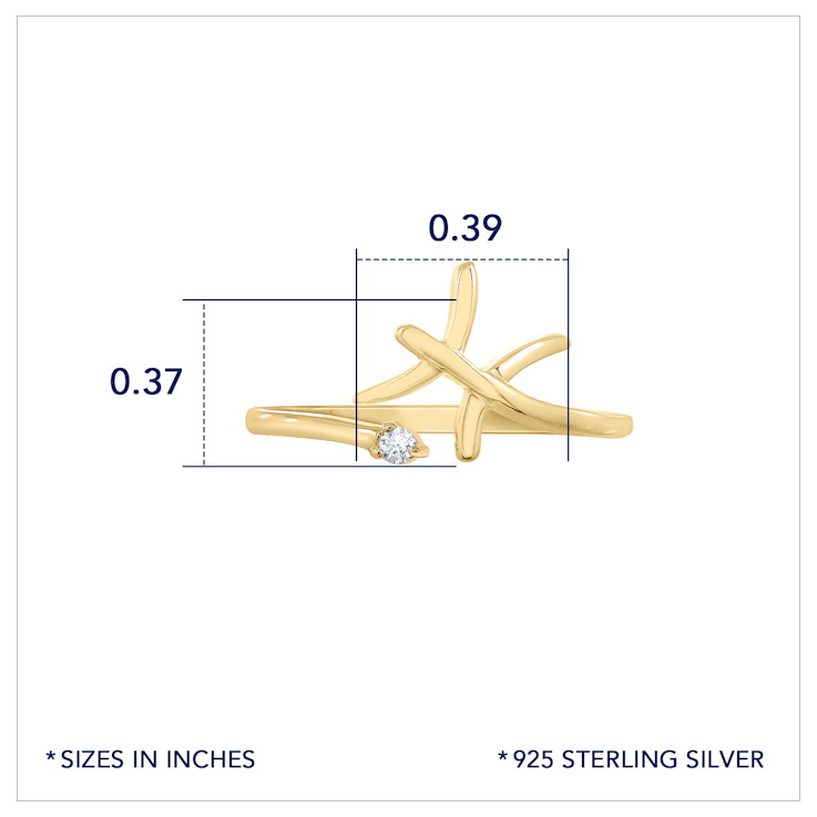 J'ADMIRE 14K Yellow Gold Over Sterling Silver Pisces Horoscope Ring
