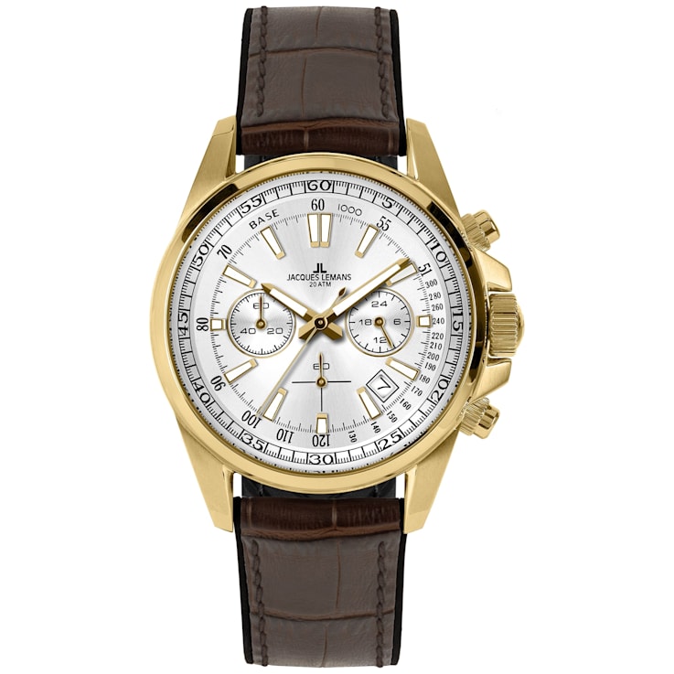 JACQUES LEMANS Men s Sport Watch Silicone Leather Stainless Steel