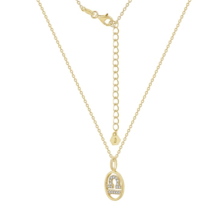 J'ADMIRE Sterling Silver Oval Zodiac Pendant Necklace