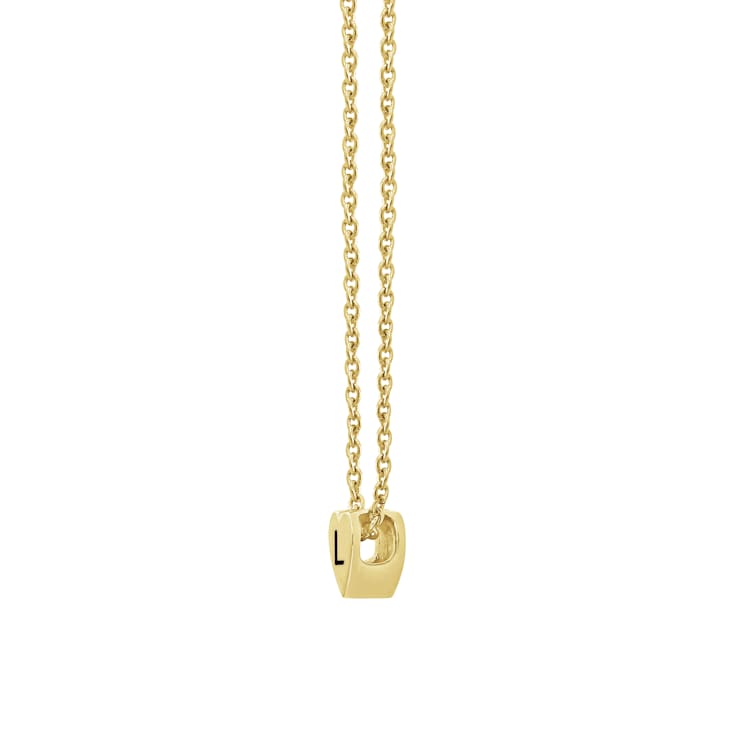 J'ADMIRE 14K Yellow Gold Over Sterling Silver Simple Initial Pendant Necklace