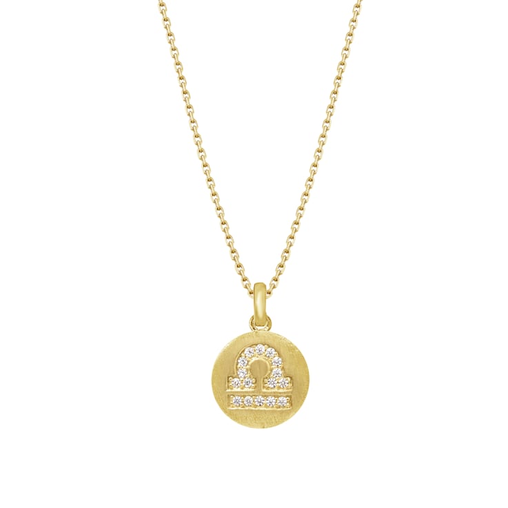 J'ADMIRE 14K Yellow Gold Over Sterling Silver Vintage Libra Zodiac Sign
Pendant Necklace