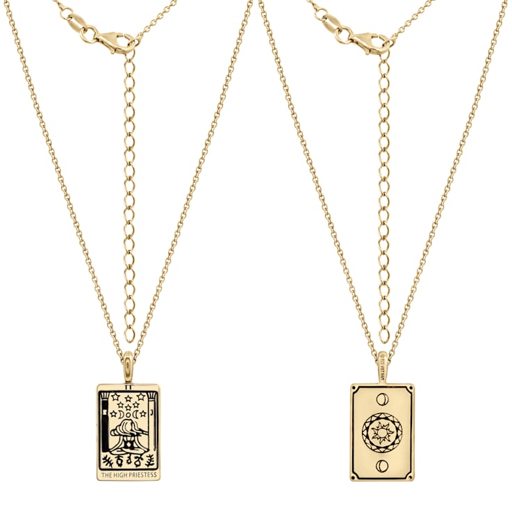 J'ADMIRE 14K Yellow Gold Over Sterling Silver Tarot Card The High
Priestess Pendant Necklace